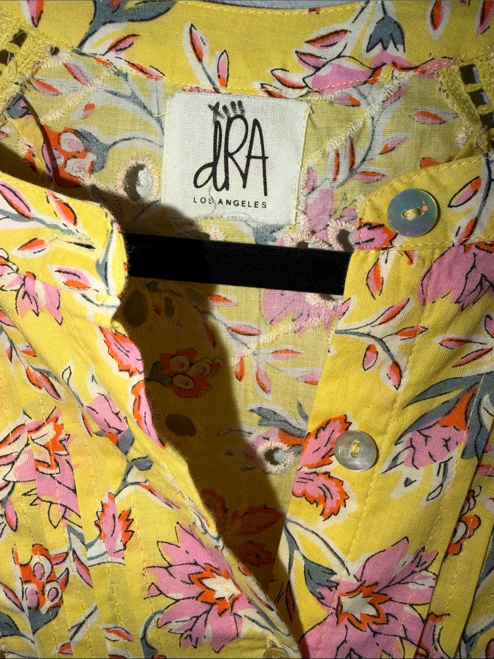 Yellow Floral Eyelet Dress - Picture 2 of 10